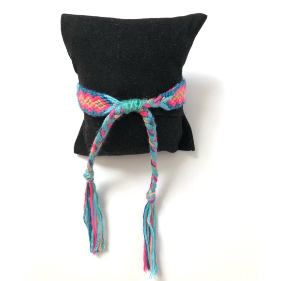 Southwestern Inspired Geometric Charm and Beaded Woven Bracelet - Picture 6 of 6